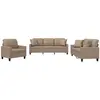 vidaXL Ensemble de canapés 3 pcs avec coussins cappuccino similicuir