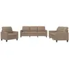 vidaXL Ensemble de canapés 3 pcs avec coussins Cappuccino Similicuir