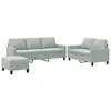 vidaXL Ensemble de canapés 3 pcs avec coussins Gris clair Velours