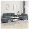 vidaXL Ensemble de canapés 3 pcs avec coussins Gris foncé Velours