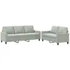 vidaXL Ensemble de canapés 2 pcs avec coussins Gris clair Velours