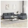 vidaXL Ensemble de canapés 2 pcs avec coussins Gris foncé Velours
