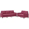 vidaXL Ensemble de canapés 2 pcs avec coussins Rouge bordeaux Velours