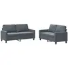 vidaXL Ensemble de canapés 2 pcs avec coussins Gris foncé Velours