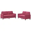 vidaXL Ensemble de canapés 2 pcs avec coussins Rouge bordeaux Velours