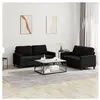 vidaXL Ensemble de canapés 2 pcs avec coussins Noir Velours