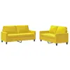 vidaXL Ensemble de canapés 2 pcs avec coussins Jaune Velours