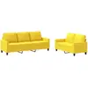 vidaXL Ensemble de canapés 2 pcs avec coussins Jaune clair Tissu