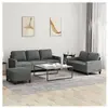 vidaXL Ensemble de canapés 3 pcs avec coussins Gris foncé Tissu