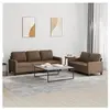 vidaXL Ensemble de canapés 2 pcs avec coussins Marron Tissu