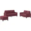 vidaXL Ensemble de canapés 3 pcs avec coussins Rouge bordeaux Tissu