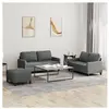 vidaXL Ensemble de canapés 3 pcs avec coussins Gris foncé Tissu