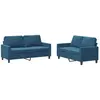 vidaXL Ensemble de canapés 2 pcs avec coussins Bleu Velours