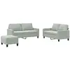 vidaXL Ensemble de canapés 3 pcs avec coussins Gris clair Velours