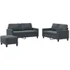 vidaXL Ensemble de canapés 3 pcs avec coussins Gris foncé Velours