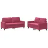 vidaXL Ensemble de canapés 3 pcs avec coussins Rouge bordeaux Velours