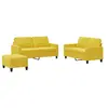 vidaXL Ensemble de canapés 3 pcs avec coussins Jaune Velours