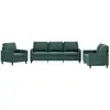 vidaXL Ensemble de canapés 3 pcs avec coussins Vert foncé Velours