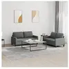 vidaXL Ensemble de canapés 2 pcs avec coussins Gris foncé Tissu