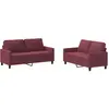 vidaXL Ensemble de canapés 2 pcs avec coussins Rouge bordeaux Tissu