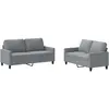 vidaXL Ensemble de canapés 2 pcs avec coussins Gris clair Tissu