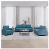 vidaXL Ensemble de canapés 3 pcs avec coussins Bleu Velours
