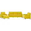 vidaXL Ensemble de canapés 4 pcs avec coussins Jaune Velours