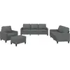 vidaXL Ensemble de canapés 4 pcs avec coussins Gris foncé Tissu