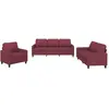 vidaXL Ensemble de canapés 3 pcs avec coussins Rouge bordeaux Tissu