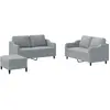 vidaXL Ensemble de canapés 3 pcs coussins gris clair tissu