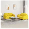 vidaXL Ensemble de canapés 2 pcs avec coussins jaune clair tissu