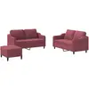 vidaXL Ensemble de canapés 2 pcs avec coussins rouge bordeaux tissu