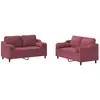 vidaXL Ensemble de canapés 3 pcs avec coussins rouge bordeaux tissu