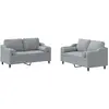 vidaXL Ensemble de canapés 2 pcs coussins gris clair tissu