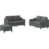 vidaXL Ensemble de canapés 2 pcs coussins gris foncé tissu