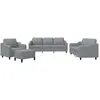vidaXL Ensemble de canapés 4 pcs coussins gris clair tissu