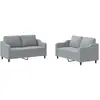 vidaXL Ensemble de canapés 2 pcs avec coussins Gris clair Tissu