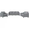 vidaXL Ensemble de canapés 3 pcs avec coussins Gris clair Tissu