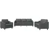 vidaXL Ensemble de canapés 3 pcs avec coussins Gris foncé Tissu