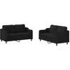 vidaXL Ensemble de canapés 2 pcs avec coussins Noir Tissu