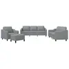 vidaXL Ensemble de canapés 4 pcs avec coussins Gris clair Tissu