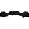 vidaXL Ensemble de canapés 4 pcs avec coussins Noir Tissu