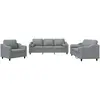 vidaXL Ensemble de canapés 3 pcs coussins gris clair tissu