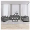 vidaXL Ensemble de canapés 3 pcs coussins gris foncé tissu