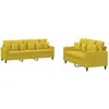 vidaXL Ensemble de canapés 3 pcs avec coussins Jaune Velours