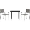 vidaXL Ensemble à manger de jardin 3pcs gris/noir résine tressée/acier