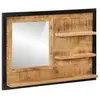 vidaXL Miroir avec étagères 80x8x55 cm verre et bois massif manguier