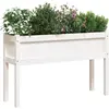 vidaXL Jardinières avec pieds blanc 110x31x70 cm bois de pin massif