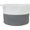 vidaXL Panier à linge gris et blanc Ø55x36 cm coton