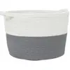 vidaXL Panier à linge gris et blanc Ø60x36 cm coton